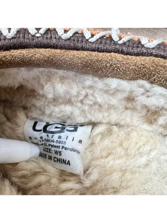 UGG Tasman Suede Sheepskin Slippers Chestnut Size 5 - Picture 7 of 11